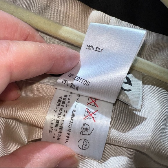 Chloe Black Single Breasted Trench Coat Jacket Size T 42 Silk Blend - Picture 8 of 11